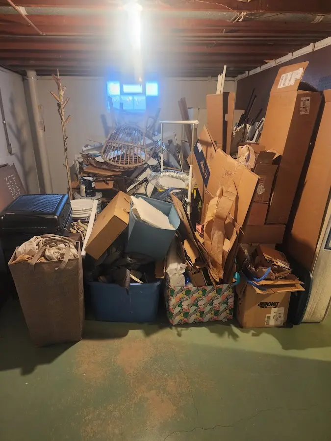 Roll-off dumpster container at job site for Yard Waste Dumpster Rental in Morris